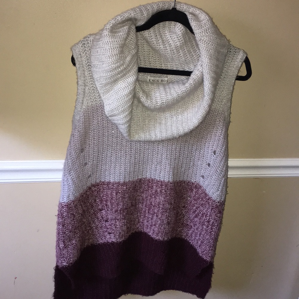 Colorblock Cowl Neck Sweater